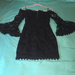 Off the shoulder crochet bodycon dress